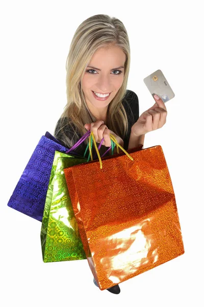 Shopping Lady with Colorful Bags — Stock Photo, Image