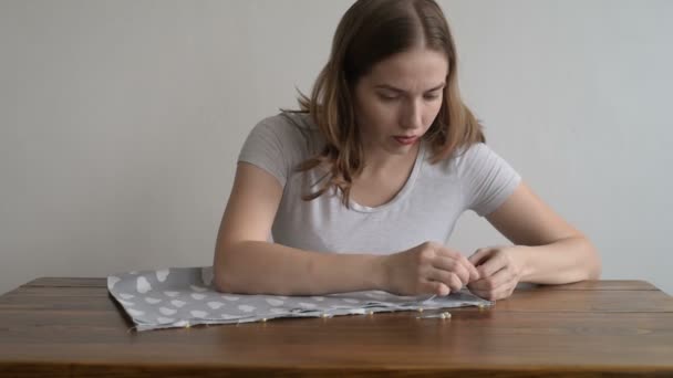 Dressmaker working on her project — Stock Video