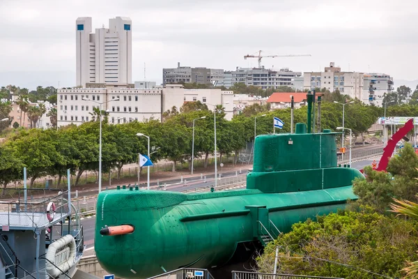 O submarino israelense no Museu Marítimo em Haifa . — Fotografia de Stock