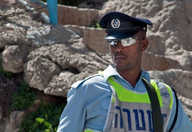 İsrail devriye polis Hebron, İsrail - 30 Mart 2010: Hebr
