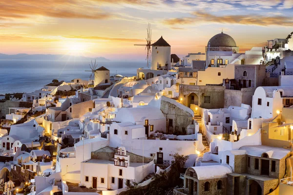 Kväll i Oia, Santorini, Grekland — Stockfoto