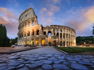 Colosseum in Rome at dusk clipart
