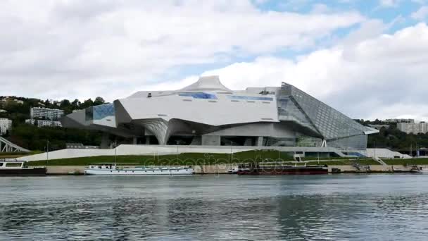 TIMELIPSE Museo de las Confluencias en Lyon — Vídeos de Stock