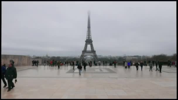 Paris and Eiffel Tower — Stock Video