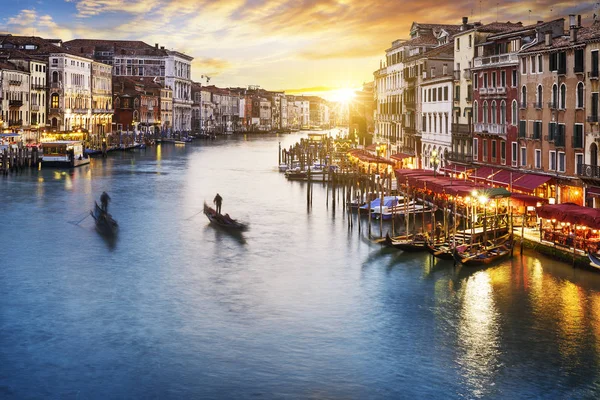 Canal Grande på natten, Venedig — Stockfoto