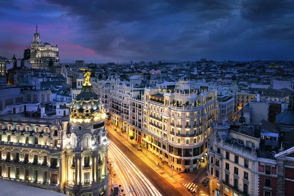 Centrum van de stad van Madrid, gran vis Spanje — Stockfoto