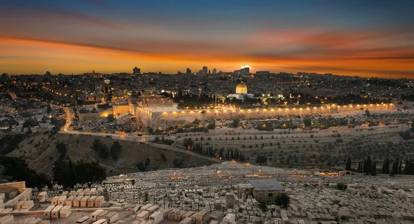 Jerusalem cidade pelo por do sol — Fotografia de Stock