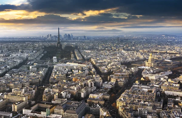 Paris city in France by sunset — Stock Photo, Image