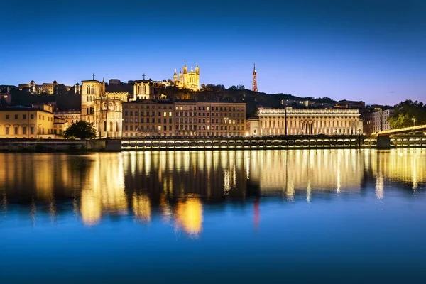 Lyon blå timmen — Stockfoto