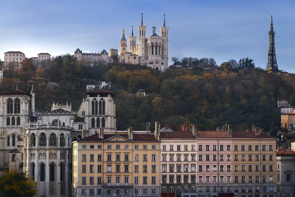 Lyon and fourviere hill — Stock Photo, Image