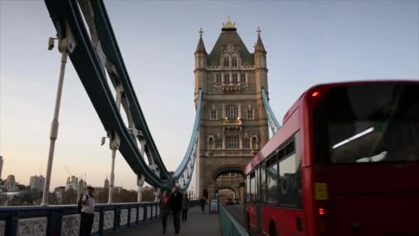 London Storbritannien April 2015 Film Rusningstid London Visa Till Tower — Stockvideo