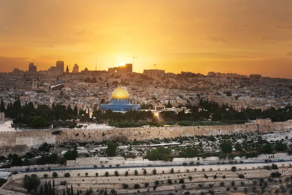 Jerusalem cidade pelo por do sol — Fotografia de Stock