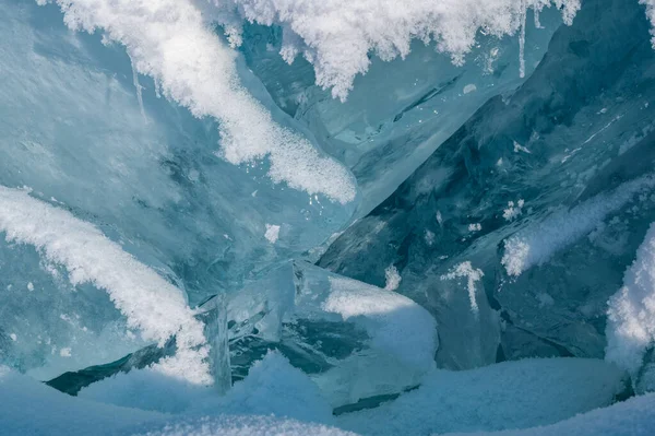 Transparent Blue Ice Floes Piled Ice Hummocks Blue Sky Sunny Royalty Free Stock Photos