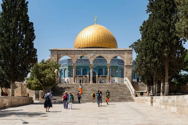 2017 Jerozolima Palestyna Izrael Proche Orient Słynna Kopuła Skały Dzień — Zdjęcie stockowe