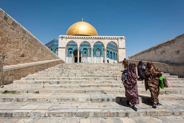 2017 Jerozolima Palestyna Izrael Proche Orient Słynna Kopuła Skały Dzień — Zdjęcie stockowe