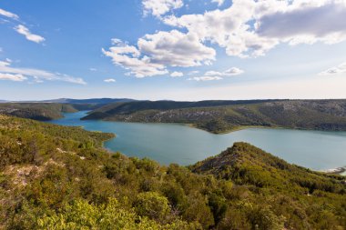 Krka Nehri'nin havadan görünümü
