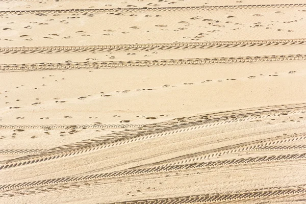 Spuren von Autos im Sand — Stockfoto