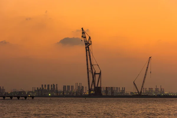 Coucher de soleil au port de Dubaï — Photo