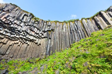 İzlanda'daki svartifoss şelale