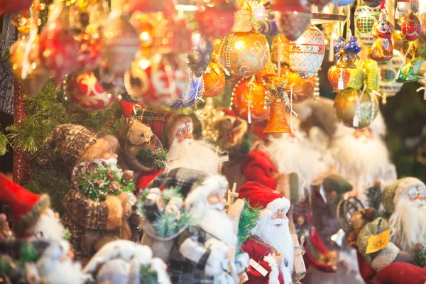 Christmas decoration on a european market — Stock Photo, Image