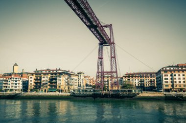 The Bizkaia suspension bridge in Portugalete clipart
