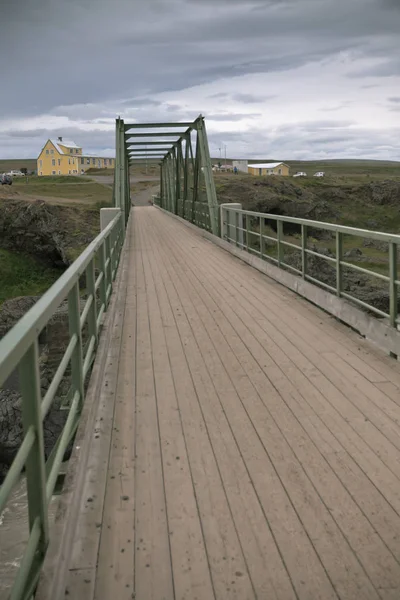 Most na rzece Skjalfandafljot w Islandii — Zdjęcie stockowe