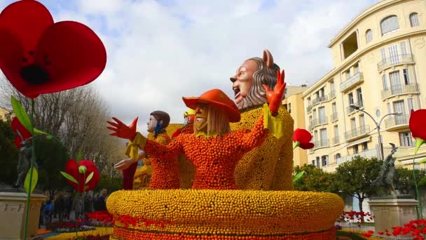 Festival de Limão em Menton, França — Vídeo de Stock