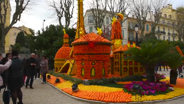 Festival de Limão em Menton, França — Vídeo de Stock