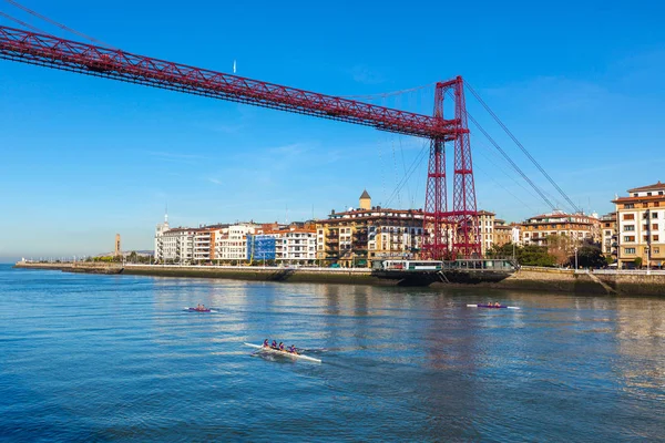 Bizkaia visutý most v Portugalete, Španělsko — Stock fotografie