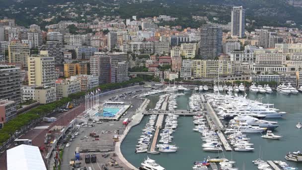 Der Hafen von Monaco in Monte Carlo — Stockvideo