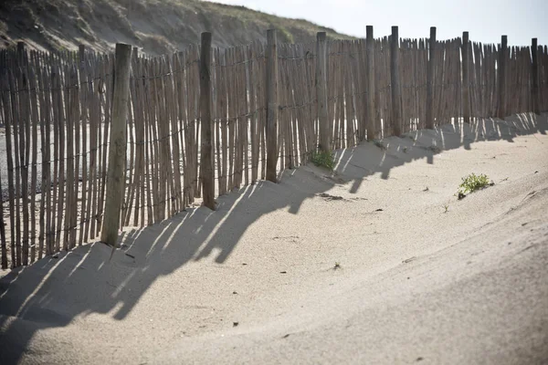 Drewniany płot na plaży Atlantic — Zdjęcie stockowe