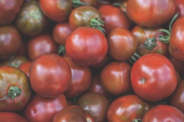 bir pazarda satan domates