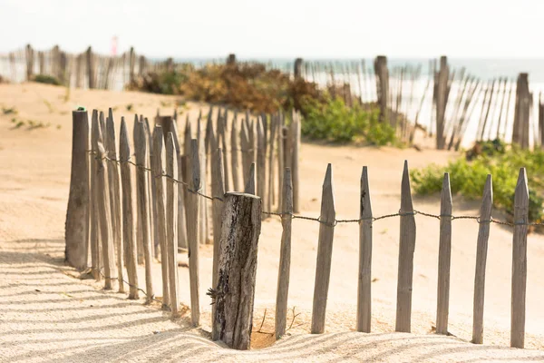 Recinzione in legno sulla spiaggia — Foto Stock