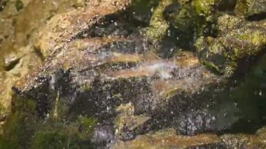 İsviçre Alpleri'nde küçük şelale akarsu