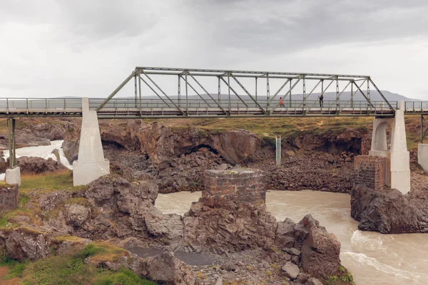 Bron på The Skjalfandafljot älven på Island — Stockfoto