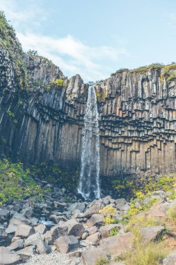 İzlanda'daki svartifoss şelale
