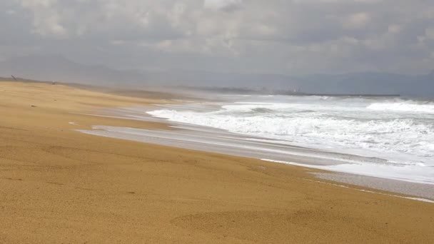 Piaszczystej plaży nad Oceanem Atlantyckim — Wideo stockowe