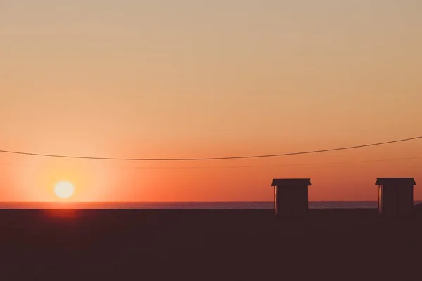 ビーチでの夕日 — ストック写真