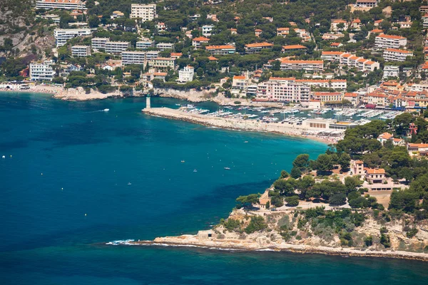 Cassis kıyı şeridi Üstten Görünüm — Stok fotoğraf