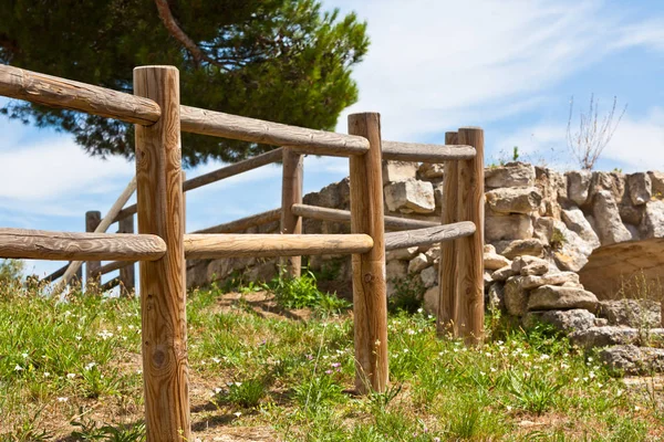 Wooden fence in a village — Stok fotoğraf