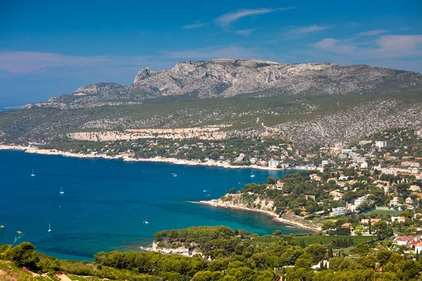 Cassis kıyı şeridi Üstten Görünüm — Stok fotoğraf