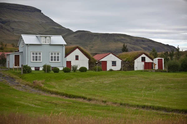 白色壁板冰岛房子 — 图库照片