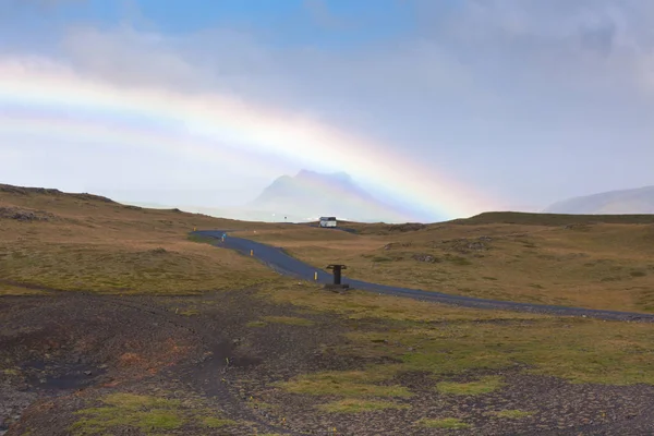 South Icelandic landscape with rainbow — Stock Photo, Image