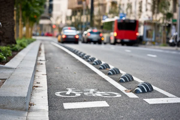 Znak drogowy rower na ulicy — Zdjęcie stockowe