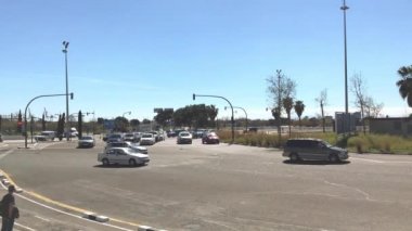 yol trafik streetof Valencia, İspanya
