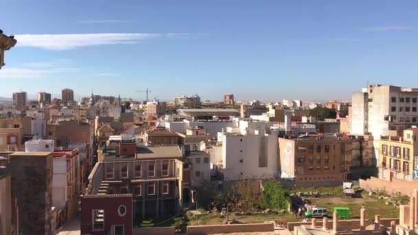 Anfiteatro romano y paisaje urbano de Cartagena Región de Murcia, España — Vídeo de stock