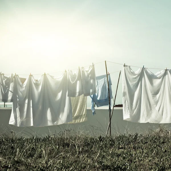 Washing hanging outside — Stock Photo, Image