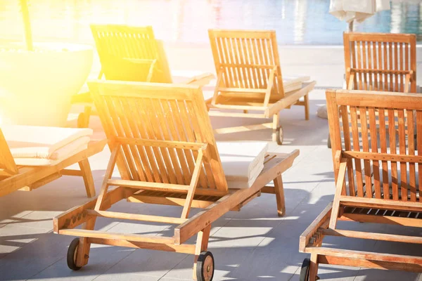 Hotel Poolside Chairs — Stock Photo, Image