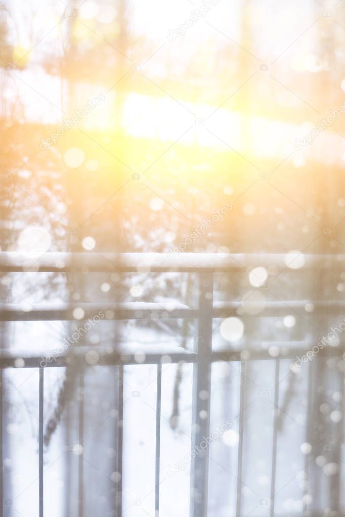 Snow Winter in a Window