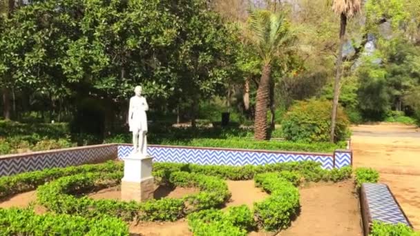 Maria Luisa park bahçeler Seville Endülüs İspanya — Stok video
